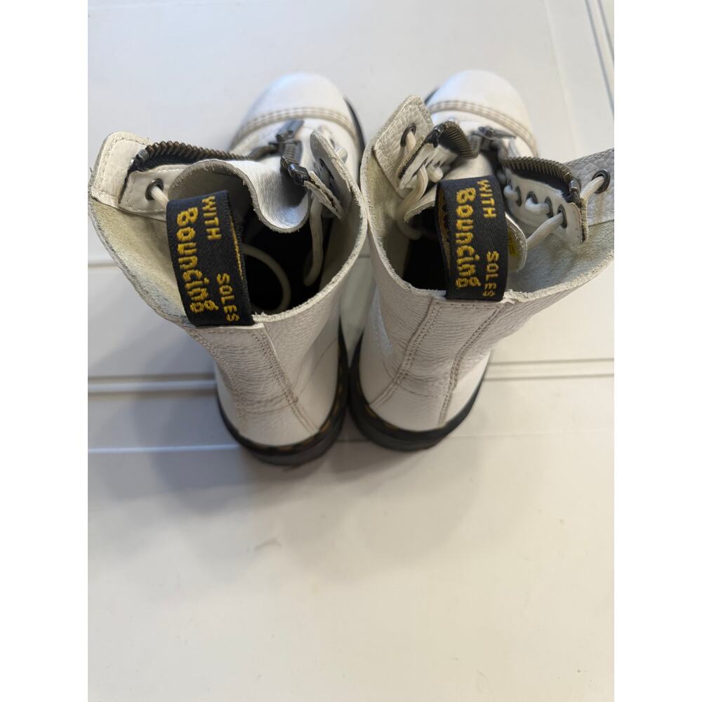 Doc Dr. Martens Womens Sz 8 White Sinclair Platform Zip Leather Boots - Picture 7 of 7